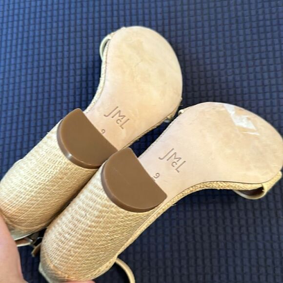 J. McLaughlin “Esme” tan Raffia Heeled Sandals - Picture 7 of 7